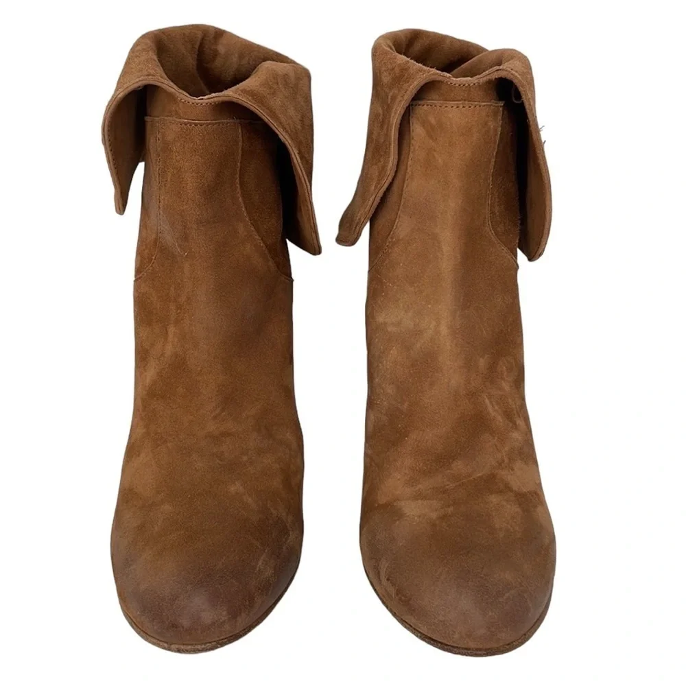 Free People Fold Down Brown Suede Leather Heeled Size 41